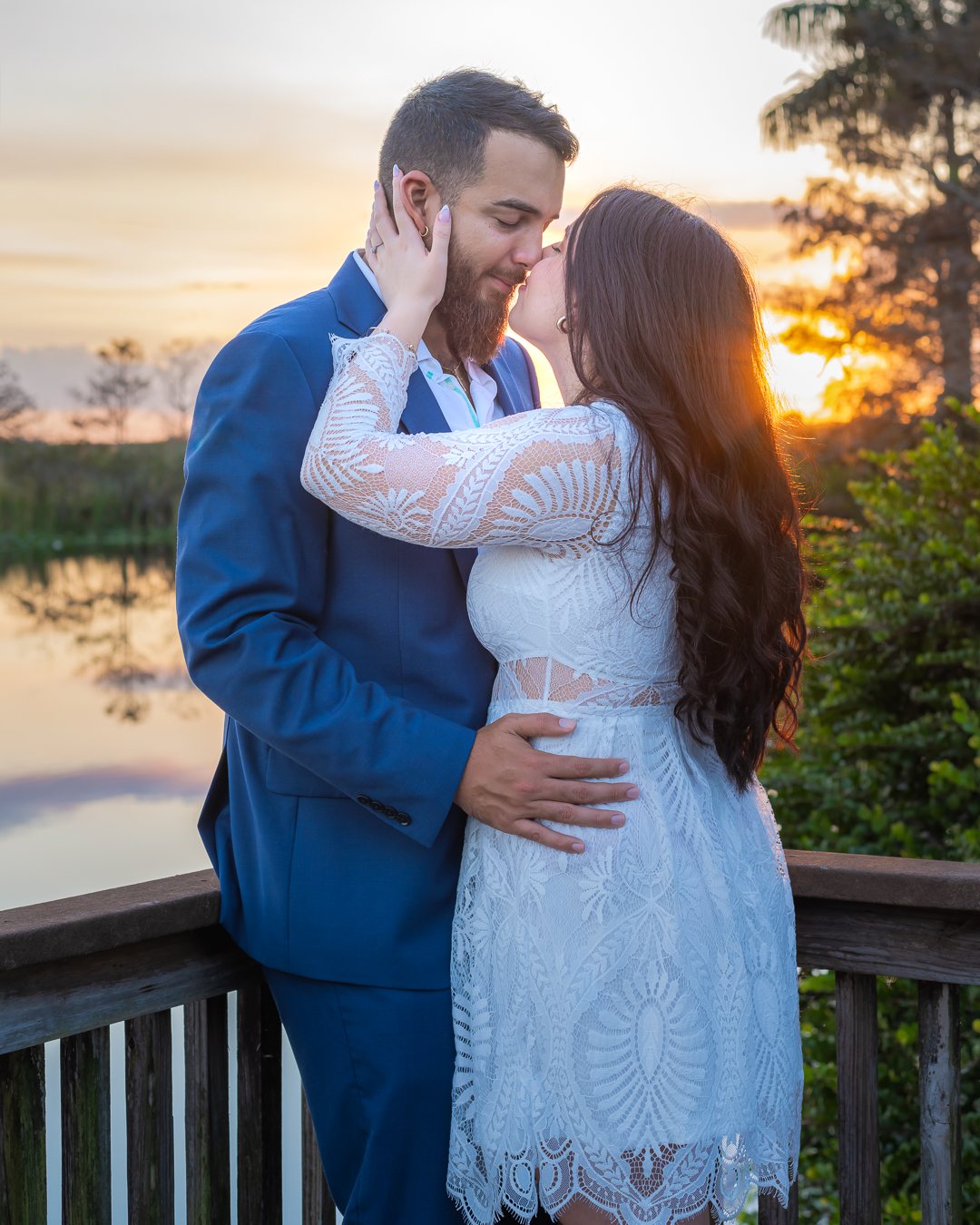 Pareja durante una sesión de fotografía en Miami